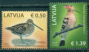 Латвия, 2014, Птицы, 2 марки